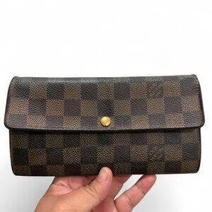 Louis Vuitton Sarah Wallet In Damier Ebene